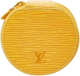 Louis Vuitton Pre-owned Jewelry Case - Dames - Vintage Mini Tas - Geel - ONE Size - Leer - Vintage