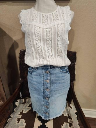 Wishlist Womens Lace See Through Top In Shell