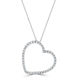 The Diamond Store Heart Pendant Necklace 0.30ct Diamond 9K White Gold