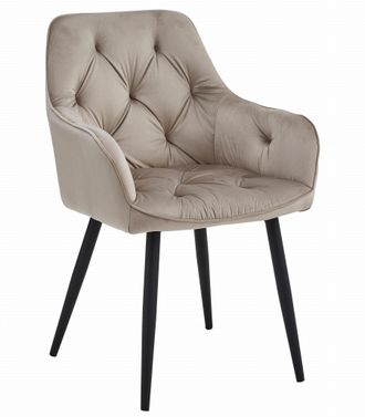 OEM Silla Jork - Terciopelo Beige Oscuro / Patas Negras X 1