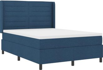 vidaXL Box Spring Bed with Mattress Blue 140 x 190 cm Fabric vidaXL