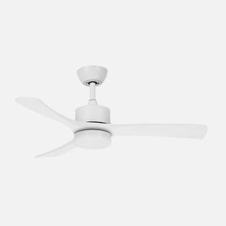 Fabrilamp Abrila - Ventilador Dc Hellin 18w 3 Aspas 6 Velocidades Led Integrado Luz Opcional Control Remoto 35/45x106x106 Cm Blanco