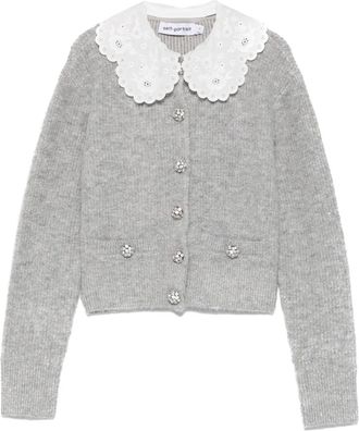 Self Portrait Vest verfraaid met gewelfde kraag - Grijs