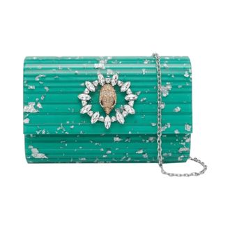 Kurt Geiger Clutches, female, Green, Size: ONE SIZE Flap Bag with Chain Strap