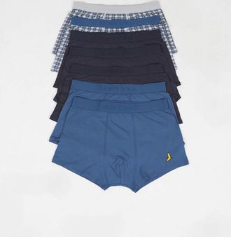 Brave Soul Confezione da 7 boxer blu navy con ricamo