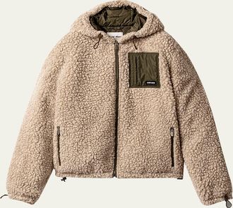 Miu Miu Fleece Hooded Puffer Jacket