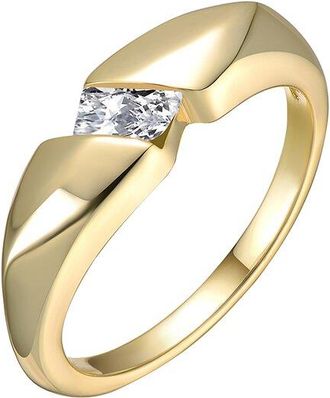 Rachel Glauber 14K Plated Cz Statement Ring