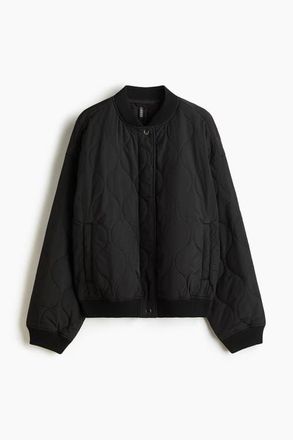 H&M Quilted Bomber Jacket in Black at Nordstrom, Size Xx-Large