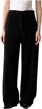 Sportmax Adelchi Wijde Broek - Dames - Wijde Broeken - Zwart - XL - Broeken