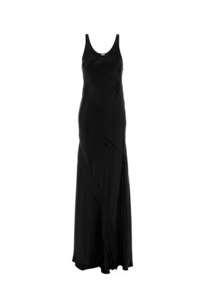 Saint Laurent Black Satin Long Dress