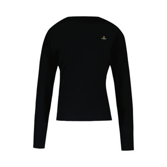 Vivienne Westwood Round-neck Knitwear, female, Black, Size: M LS Hebo Top