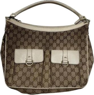 Gucci Pre-owned Leren Schoudertas - Dames - Vintage Schoudertas - Beige - ONE Size - Leer - Vintage