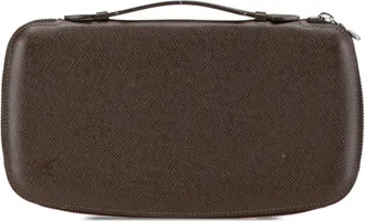 Louis Vuitton Brown Grizzly Leather Pvc Long Wallet (Bi-Fold) (Pre-Owned)