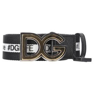 Dolce & Gabbana DG Logo Gesp Riem in Zwart Canvas