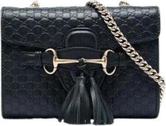 Gucci Pre-owned Mini Emily - unisex - Vintage Schoudertas - Zwart - ONE Size - Leer - Vintage