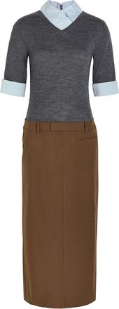 Staud Geo Layered Woven Midi Dress - Multicoloured - 12 (UK16 / XL)