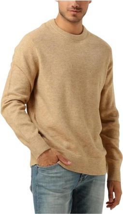 Scotch & Soda Zachte Gebreide Regular Fit Trui - Heren - Ronde hals truien - Bruin - 2XL - Truien & Vesten