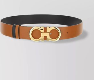 Ferragamo adjustable calfskin belt gold-tone buckle