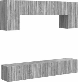 vidaXL Conjunto De Mueble De Tv 4 Uds. Gris Sonoma Vidaxl
