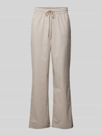 Pegador Wide Leg Stoffhose mit Label-Stitching Modell RATON in Taupe, Gr&ouml;&szlig;e XXL