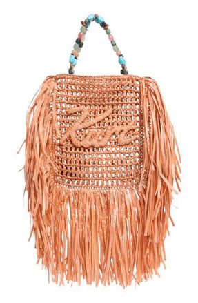 Kurt Geiger Mini Kurt Fringe Tote in Orange at Nordstrom