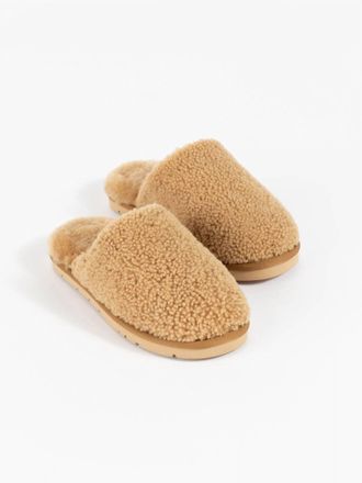 Cozy Earth Womens Puffy Sheep Slippers In Fawn