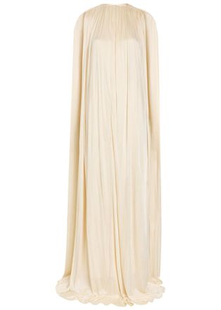 Petar Petrov Draped Gathered Stretch-jersey Gown - Off White - 40 (UK12 / M)