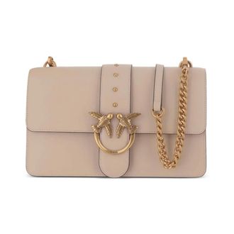 Pinko Love Schoudertas - Dames - Schoudertassen - Beige - ONE Size - Nylon - Tassen