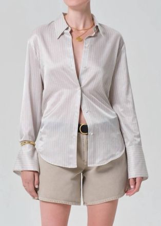 Citizens Of Humanity Camilia Shirt In Sandstone Stripe