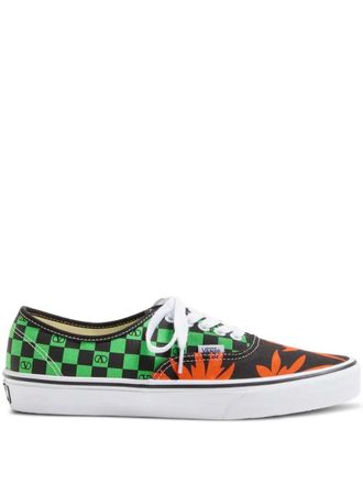 Valentino Garavani x Vans VLogo Checkerboard and Tropical Leaves-print sneakers - Black