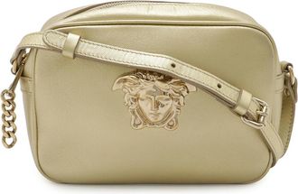 Versace Leather Shoulder Bag Metallic Gold