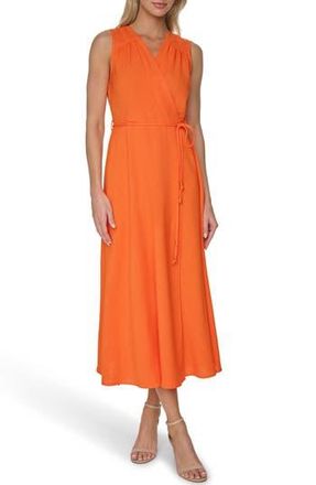 Calvin Klein Aerowash Faux Wrap Maxi Dress in Starburst at Nordstrom Rack, Size 16
