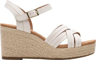 Clarks womens Sabina Strap, Cream Leather, 4 UK