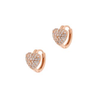 Autentica Heart Huggie Hoop Earrings