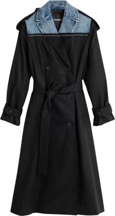 Desigual Chaq Hybrid Trench - Dames - Trenchcoats - Zwart - XL - Katoen - Jassen