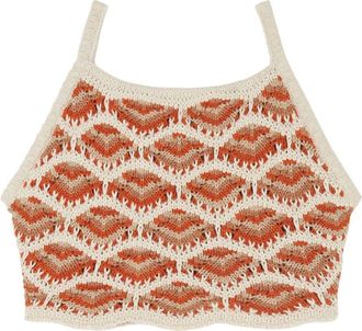 Alanui Hawa Mahal crochet-knit top - women - Eco Linen/Cotton - M - Neutrals