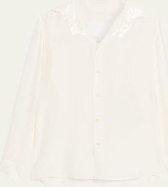 Maison Margiela Long-Sleeve Silk Shirt