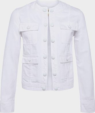 L'agence Yari Collarless Denim Jacket