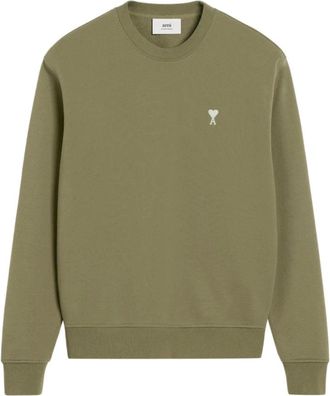 Ami Heren, Sweatshirts & Hoodies, Groen, Maat: 2XL Katoen