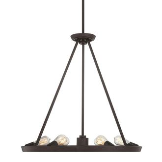 Loops 6 Bulb Chandelier Hanging Pendant LIght Western Bronze LED GU10 60W Bulb