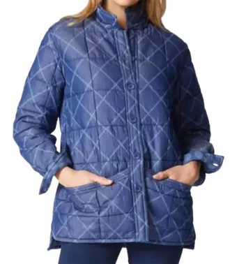 Habitat Cozy Quilt Chloe Shacket In Denim