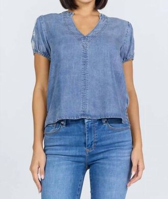 Dear John Denim Chaya Denim Top In Blue Steel