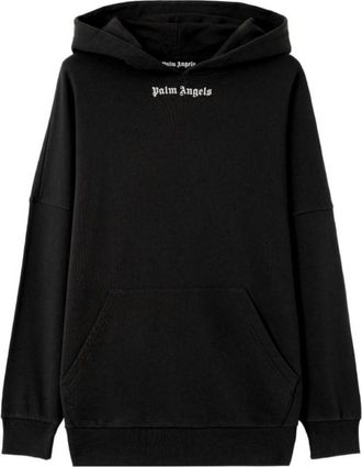 Palm Angels Black Logo Hood Sweatshirt