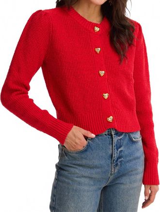 Allison New York Hearts Gia Cardigan In Red