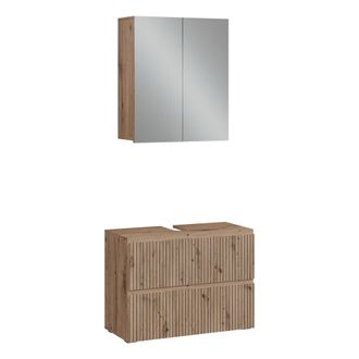 Vicco Conjunto De Muebles De Ba&ntilde;o Takumi, Roble Artesanal, 2 Piezas, Vicco