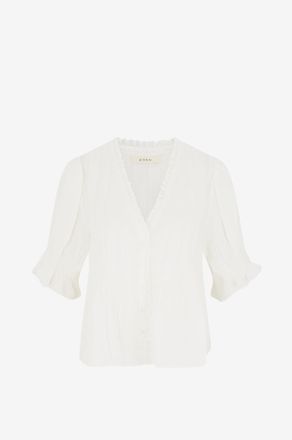 D&ocirc;en Top aus Voile mit V-Ausschnitt und Puff&auml;rmeln Karlie