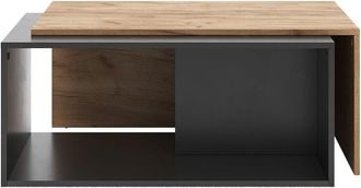 Vicco Mesa De Centro Paul, Antracita/roble Dorado, 90 X 48 Cm