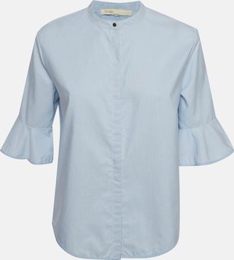 Maje Blue Striped Cotton Button Front Shirt