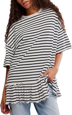 Free People Why Yes Stripe T-Shirt in Black And White Comb at Nordstrom, Size X-Small