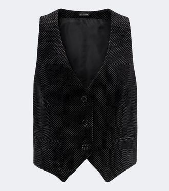 Tom Ford Polka-dot cotton velvet vest